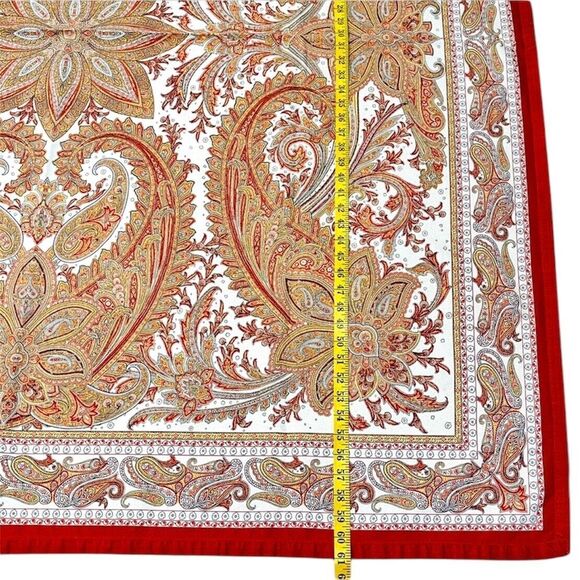 Maison d' Hermine Paisley 100% Cotton Tablecloth 58”x 61” Browns Earth Tone Boho - Picture 7 of 7